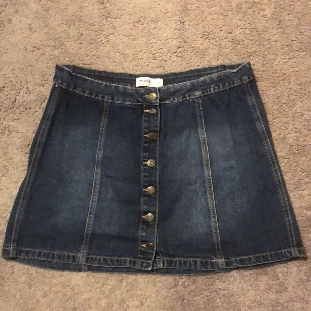 Button Down Jean Skirt